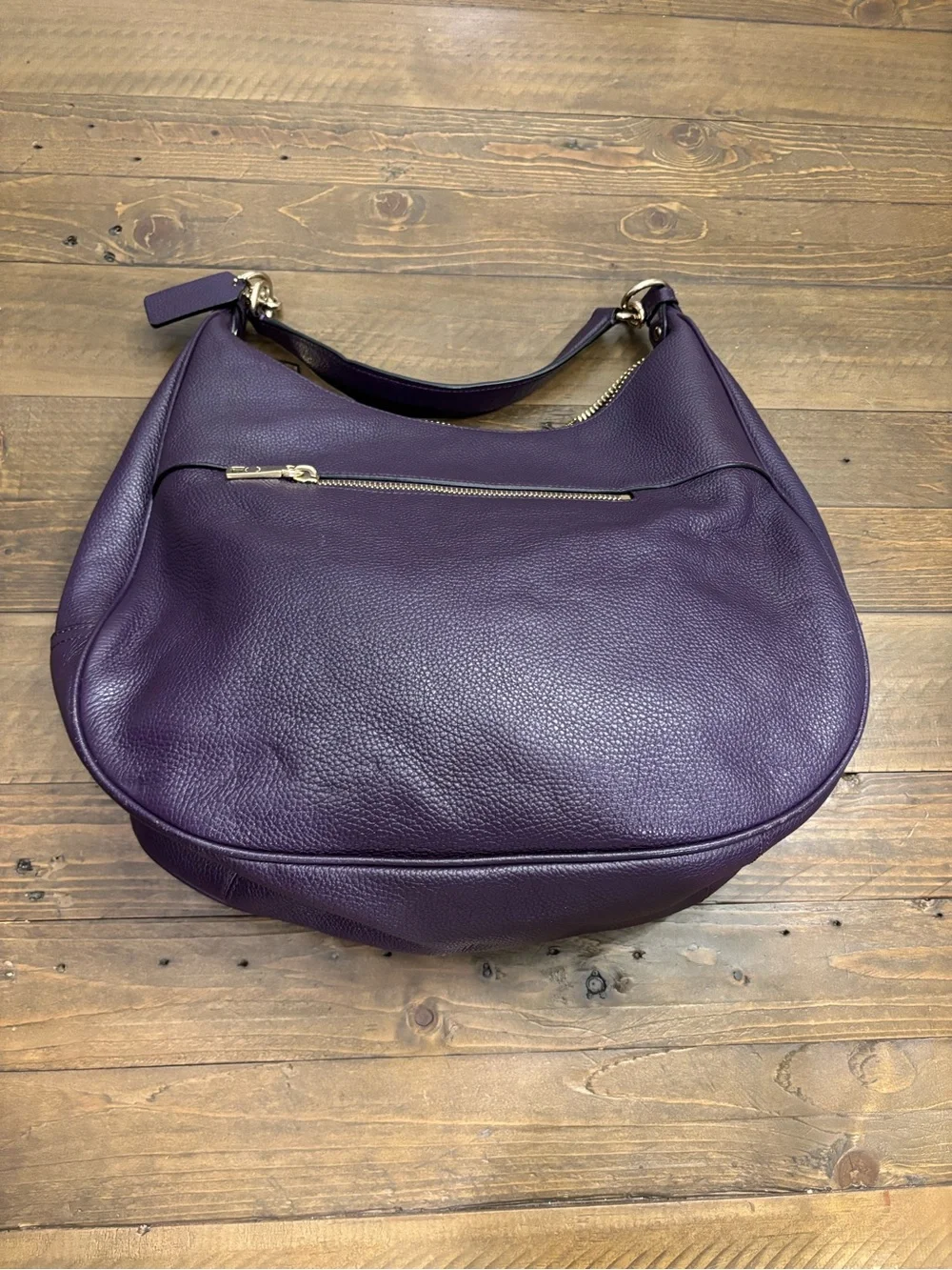Coach Harley Hobo Bag in Purple Pebbled Leather